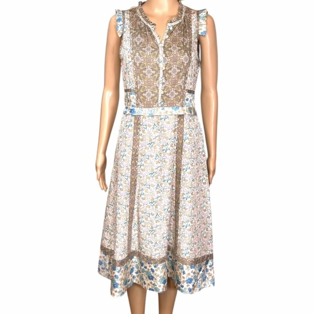 Marc By Marc Jacobs Folklore Boho Chic Silk Floral Print Dress Sz 4-6 Small